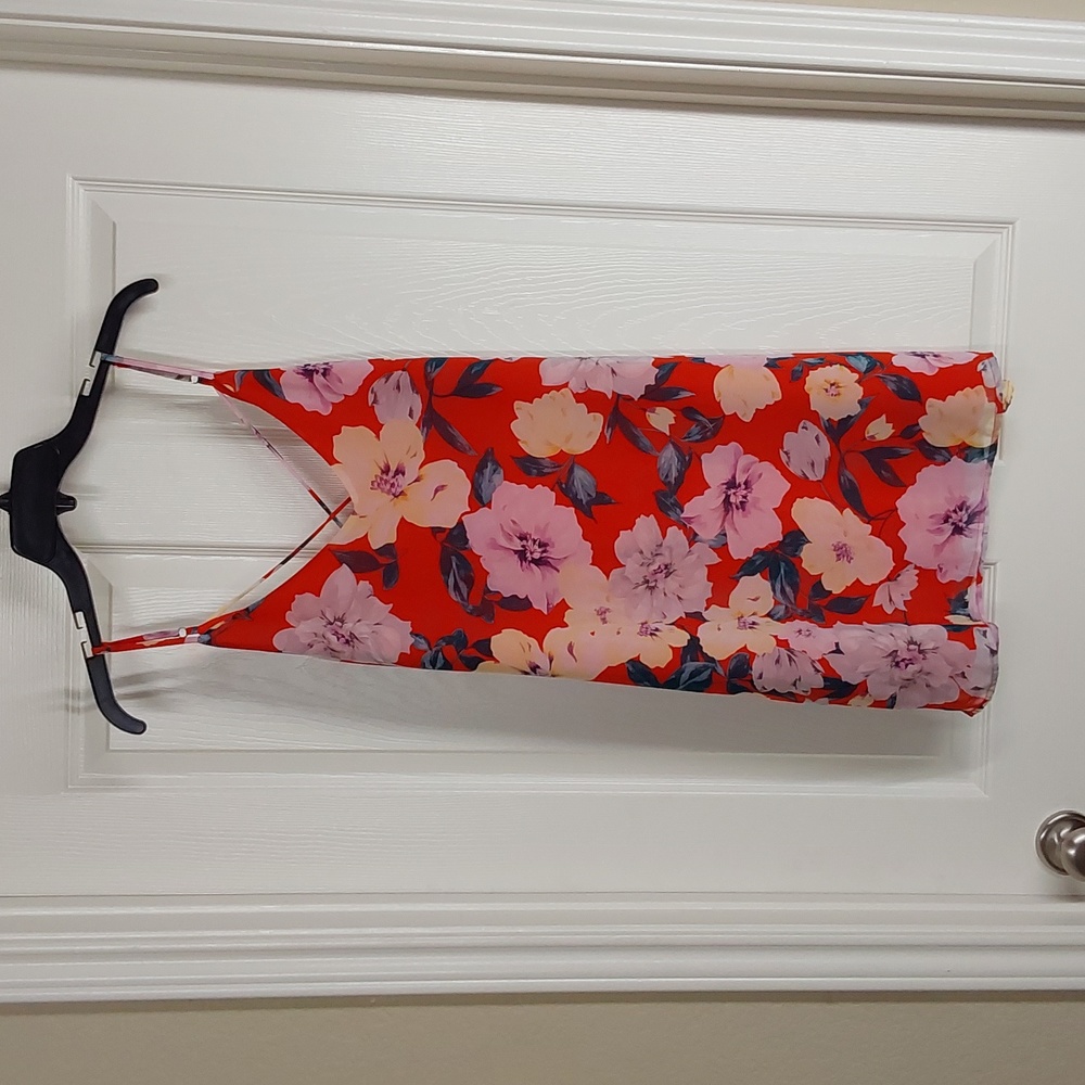 Lulus Red Flower Dress Size Small